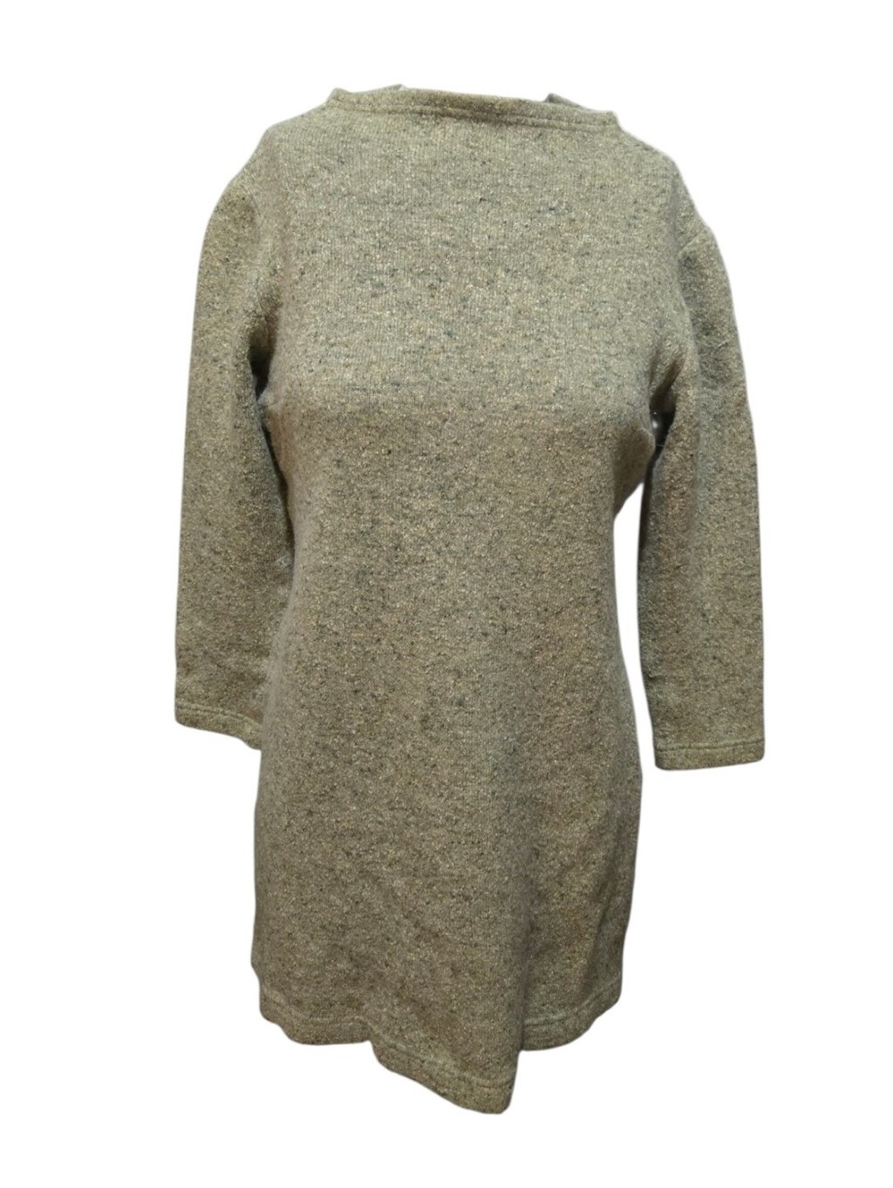 Territory Ahead Italy Olive Heather Sweater Mini Dress Tunic Angora Silk Wool S